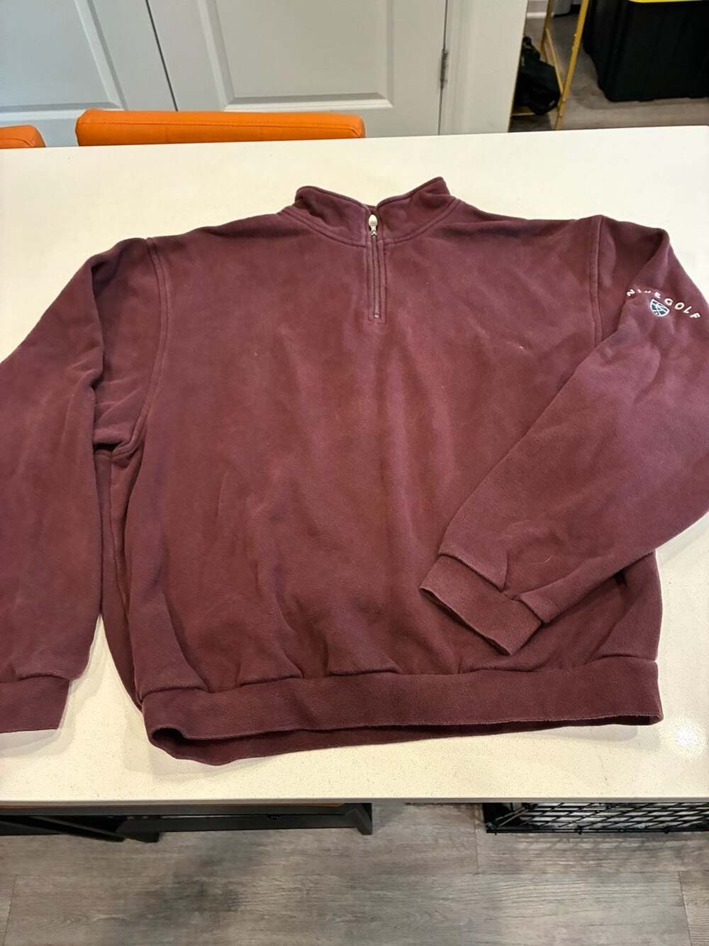 Nike Golf Vintage Quarter Zip Sweatshirt Maroon Men's Medium